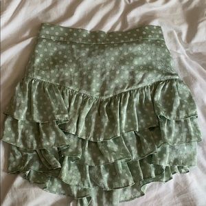 Zara polka dot skirt mint ruffle